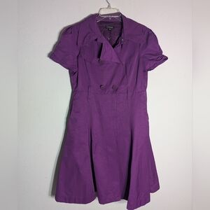 Bebe Women's Coat Dress Trench Rain Purple Satin‎ Whimsigoth Witchy Fairy Large